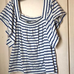 J Crew Striped off the shoulder top